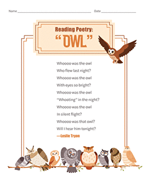Reading Poetry: "Owl" large image