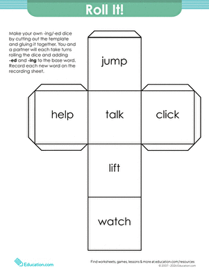Roll It! Inflectional Endings Dice large image
