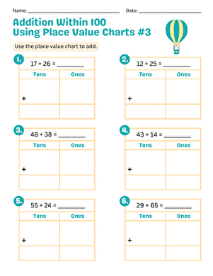 Addition Within 100 Using Place Value Charts #3 large image
