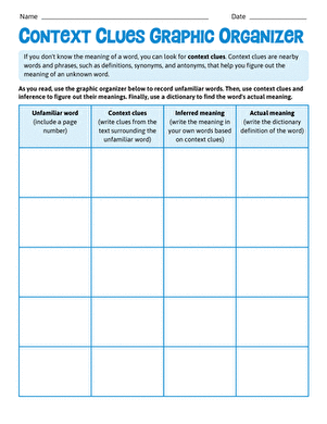 Context Clues Graphic Organizer large image
