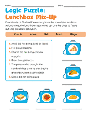Logic Puzzle: Lunchbox Mix-Up large image