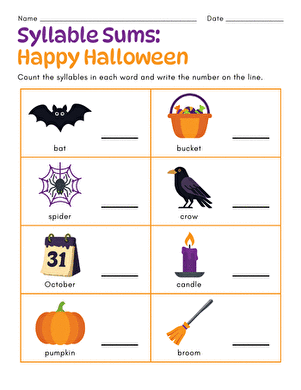 Syllable Sums: Happy Halloween large image