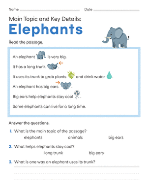 Main Topic & Key Details: Elephants large image