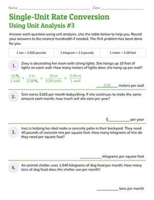 Single-Unit Rate Conversion Using Unit Analysis #3 large image