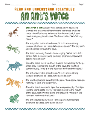 Read and Understand Folktales: An Ant's Voice large image