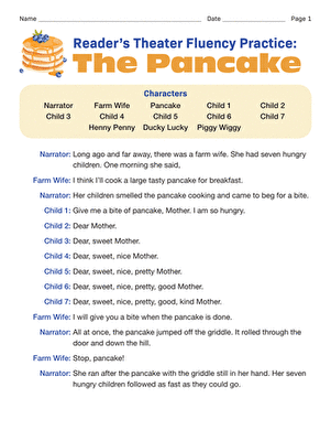 Reader's Theater Fluency Practice: The Pancake large image