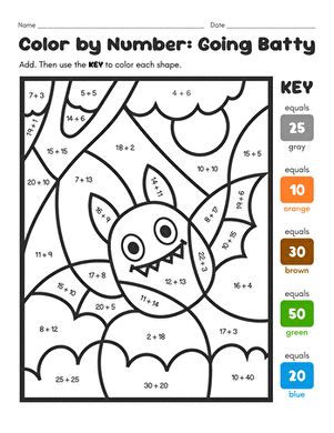 Color by Number: Going Batty large image