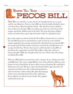 Reading Tall Tales: Pecos Bill large image