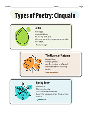 Types of Poetry: Cinquain large image