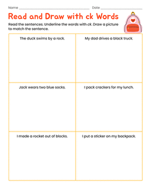 Read and Draw with -ck Words large image