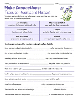Make Connections: Transition Words and Phrases large image