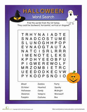 Spooky Word Search