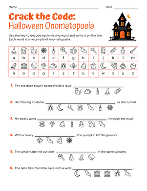 Crack the Code: Halloween Onomatopoeia large image