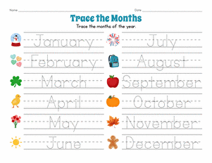 Trace the Months large image