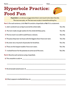 Hyperbole Practice: Food Fun large image