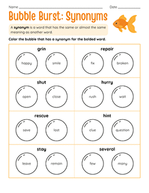 Bubble Burst: Synonyms large image