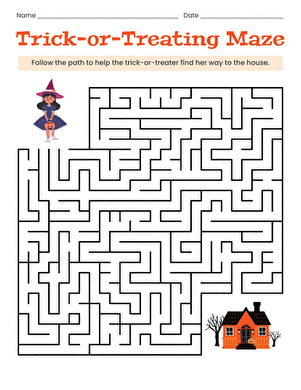 Trick-or-Treating Maze large image
