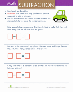 Simple Subtraction Word Problems