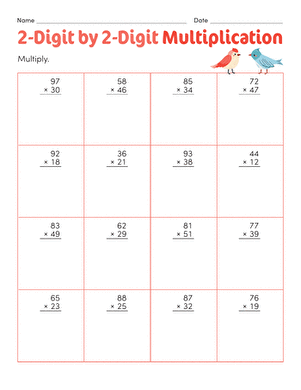 2-Digit by 2-Digit Multiplication