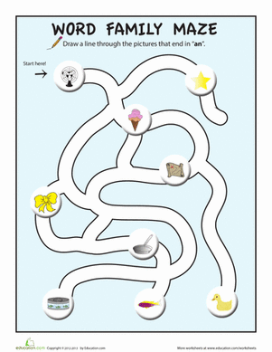 Picture Word Maze: "-an"
