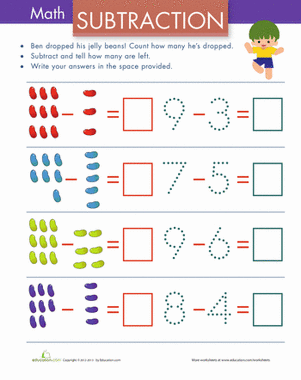 Subtraction with Pictures: Jelly Beans