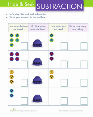 Hide and Seek Subtraction #1