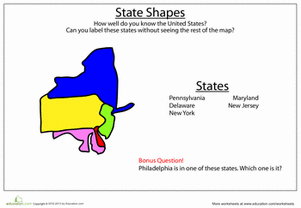 State Shapes: East Coast
