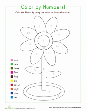 Color by Number Flower