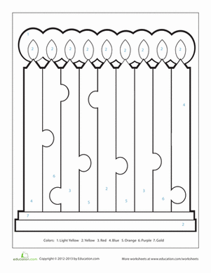 Hanukkah Color by Number