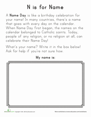 N is for Name