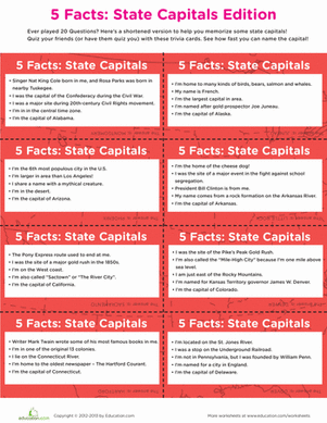 5 Facts: State Capitals