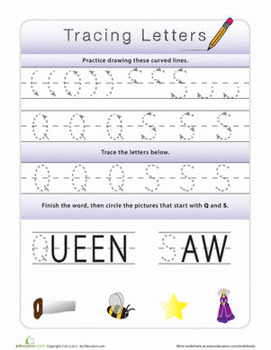Tracing Letters Q, S