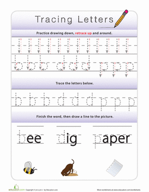 Tracing Lowercase Letters: b,d,p