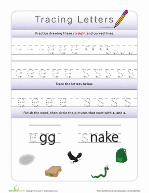 Tracing Lowercase Letters e,s