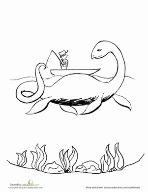 Loch Ness Monster Coloring Page
