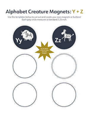 Alphabet Creature Magnets: Y + Z