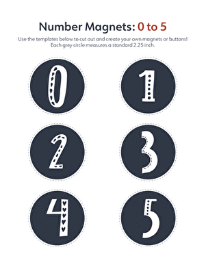 Number Creature Magnets: 0 to 5