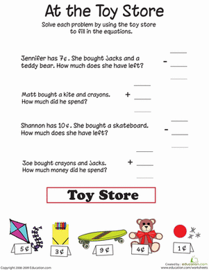 At the Toy Store: Addition and Subtraction