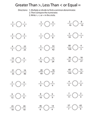 Greater Than or Less Than? Comparing Fractions large image