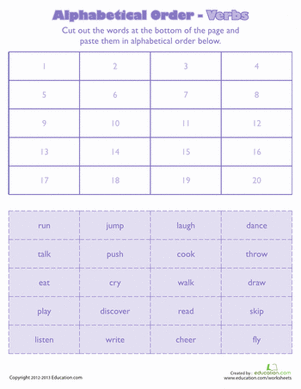 Alphabetical Verbs