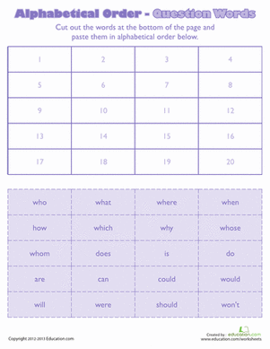 Alphabetical Questions