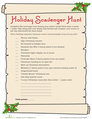 Holiday Scavenger Hunt