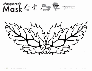 Holiday Holly Mask Coloring