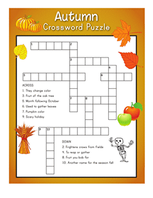 Fall Crossword Puzzle