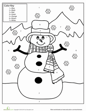 Snowman Color by Number
