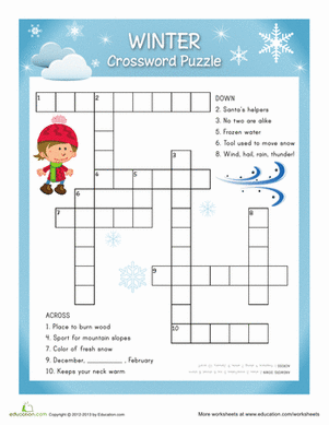 Snow Crossword Puzzle
