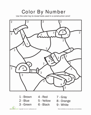 Construction Color by Number #2