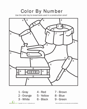Construction Color by Number #3