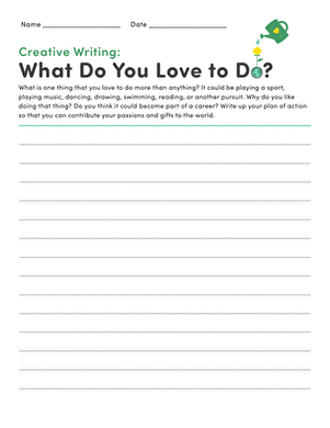 Creative Writing: What Do You Love to Do?