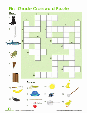 1st Grade Vocabulary Crossword